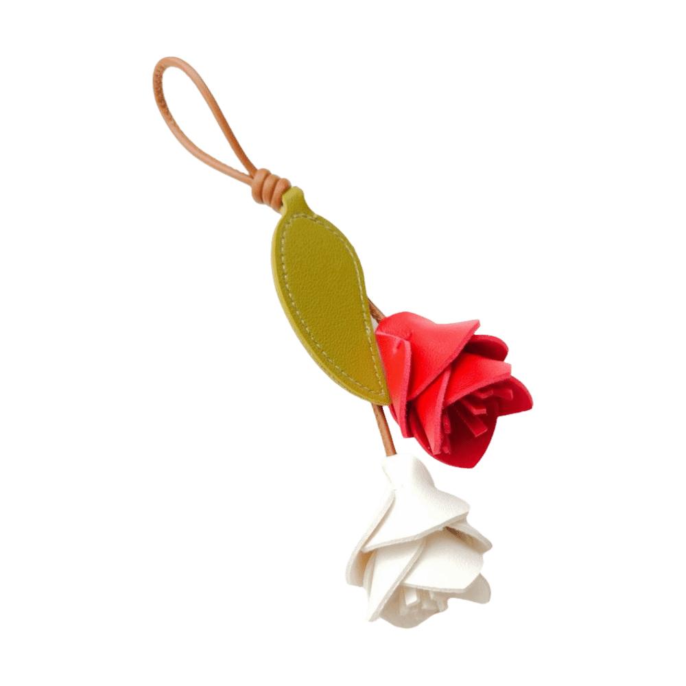 Fashion Pu Leather Tulip Pendant Hanger Bag Decoration Trendy Pu Flower Keychain Women