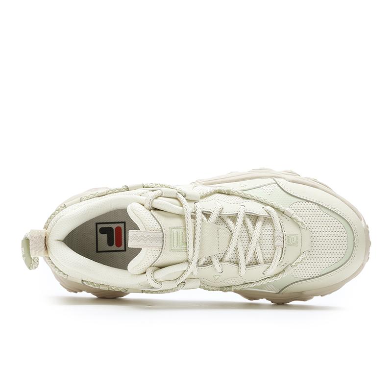 Fila Fluid 5 Обувь с кошачьими лапками 5.0 Простая универсальная низкая повседневная обувь Женские кроссовки Молочно-белый Фисташково-желтый F12W432101FAP