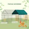 Outdoor and Indoor Rabbit Cage with Roof, 220x85x103cm, Green