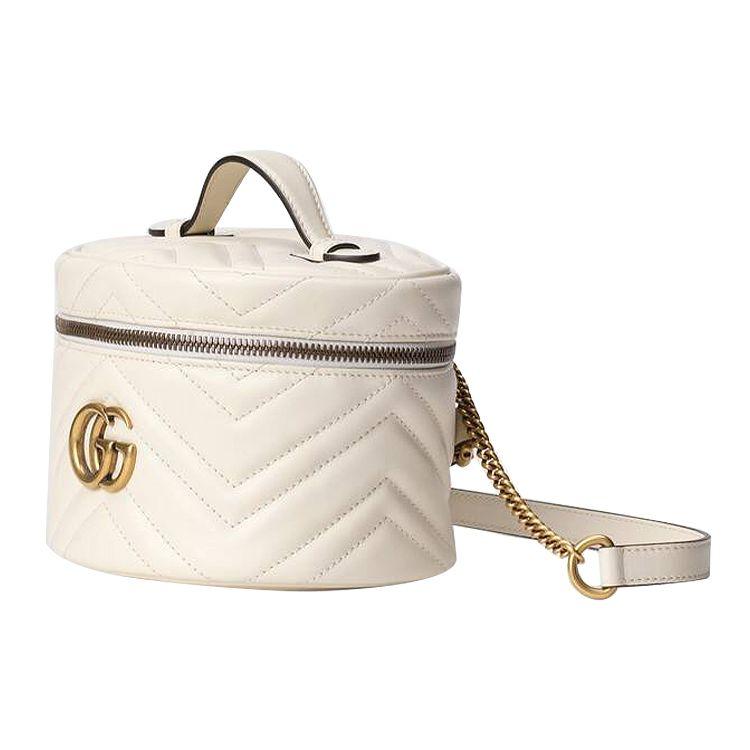 Gucci GG Marmont Стеганый Кожаный Мини-Рюкзак Женский Рюкзак Белый 598594-DTDCT-9022