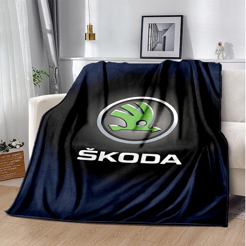 Skoda Flannel Blanket Soft Warm All-Season Throw, Design for Camping, Car Travel, Hiking Sofa, Bed, Office Perfect Gift for Parties
