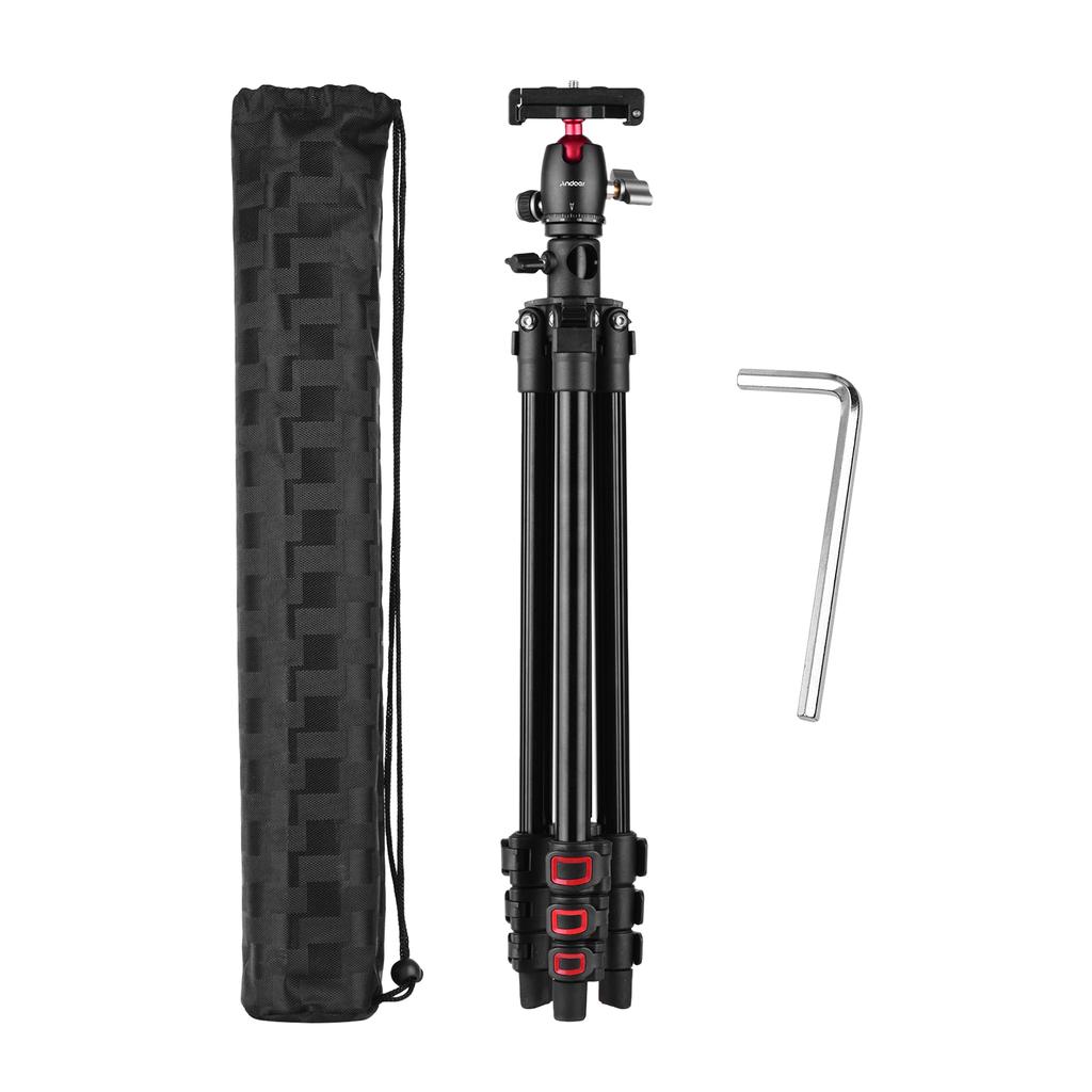 Andoer Портативный штатив для камеры Q160H, профессиональный штатив для путешествий с горизонтальным креплением и панорамным обзором на 360 градусов