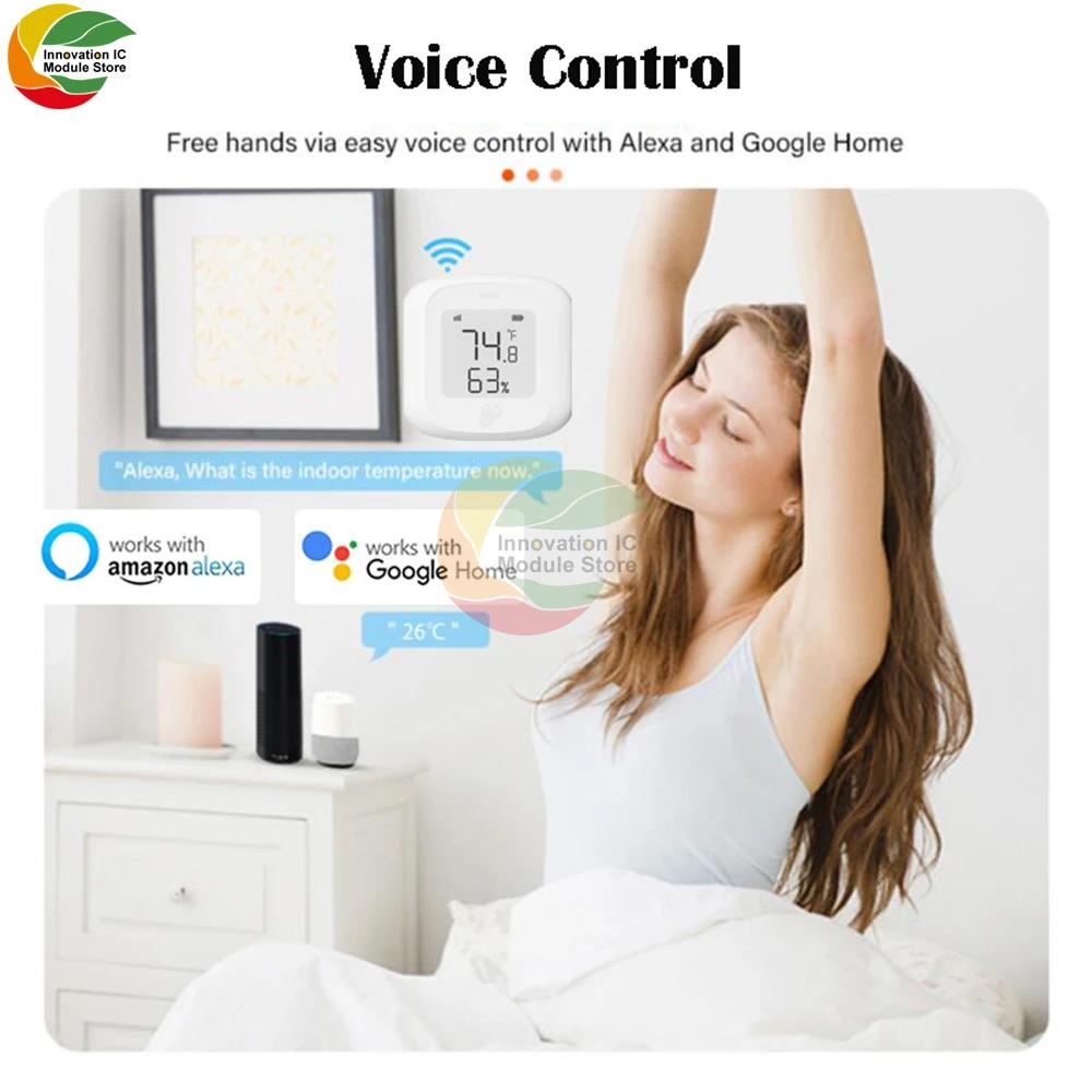 Tuya Умный WiFi/Zigbee Датчик Температуры и Влажности Удаленно Связанный Внутренний Гигрометр с Поддержкой Alexa Google Home