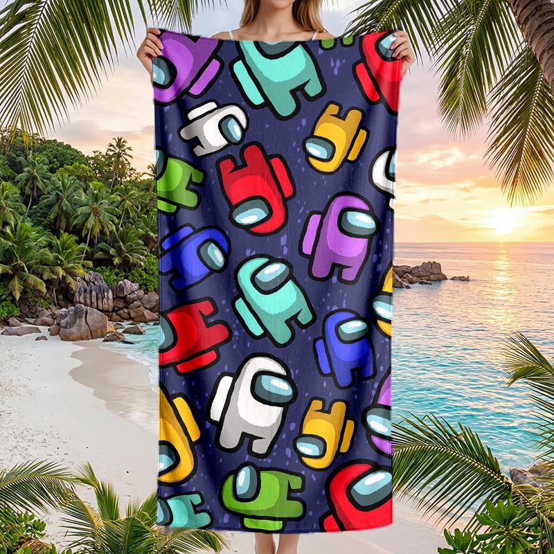Among Us Fashion Beach Towel Portable Soft Quick Dry Towel For Swimming Camping Holiday Use