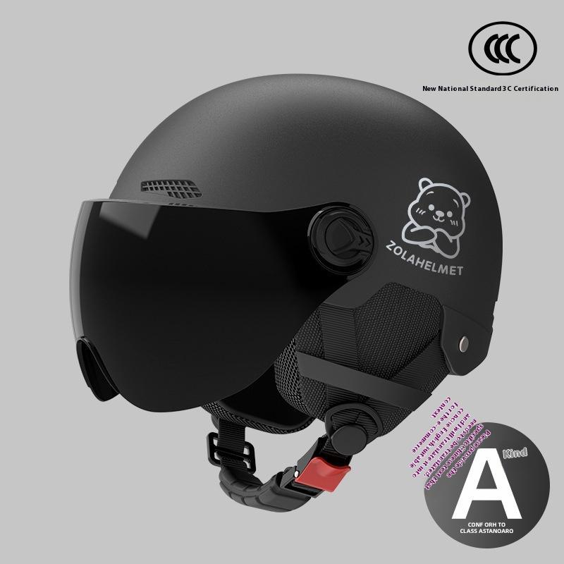 Bear Helmet, Electric Car, Half Helmet, Sunscreen for Women, Ventilated and Light, Wholesale with Ear Protectors, Warm In Winter