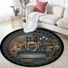 Industrial Machinery Emblem Round Area Rug Under Office Chairs Bedroom Living Room Home Decor
