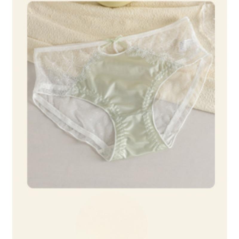 Spring Summer Lace Silk Fabric Seamless Low Waist Briefs Thin Design Comfortable Breathable Skin Friendly Women's Underwear Panties