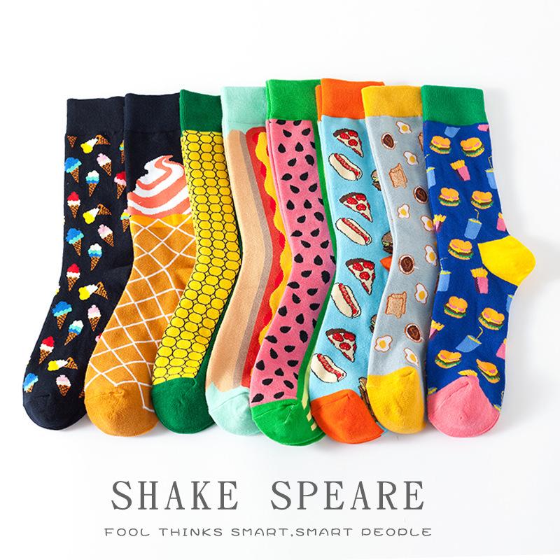 Носки женские Tide Brand Tide Socks Cotton Creative Food Series Medium Tube Персонализированные трендовые носки