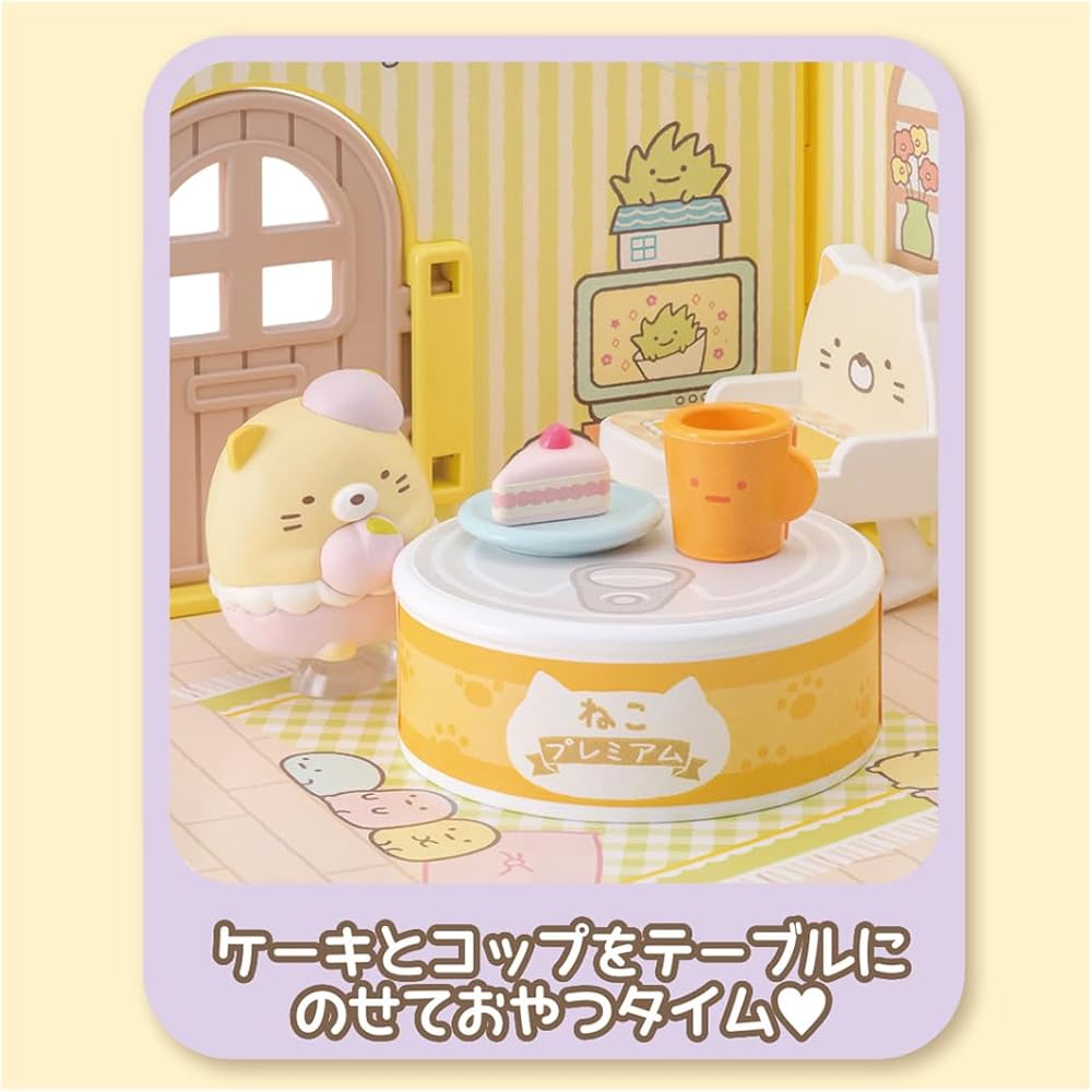 Takara Tomy Sumikko Gurashi Cat Tea Time Playset with Accessories for Kids