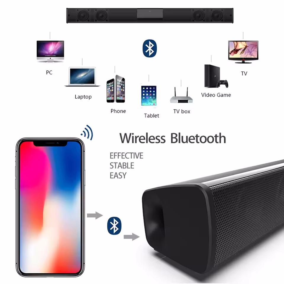 Soundbar For TV Subwoofer Bluetooth Speaker Sound Bar Box Music Wireless Radio FM Caixa De Som Big Bocina Bass Blootooth Coluna