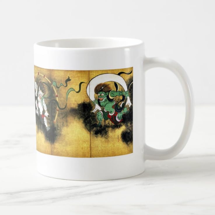 Ogata God and Thunder Mug Photo Mug Masterpiece 330ml Korin's "Wind God" 2 (Japanese Series) (D 2-sided), Capacity