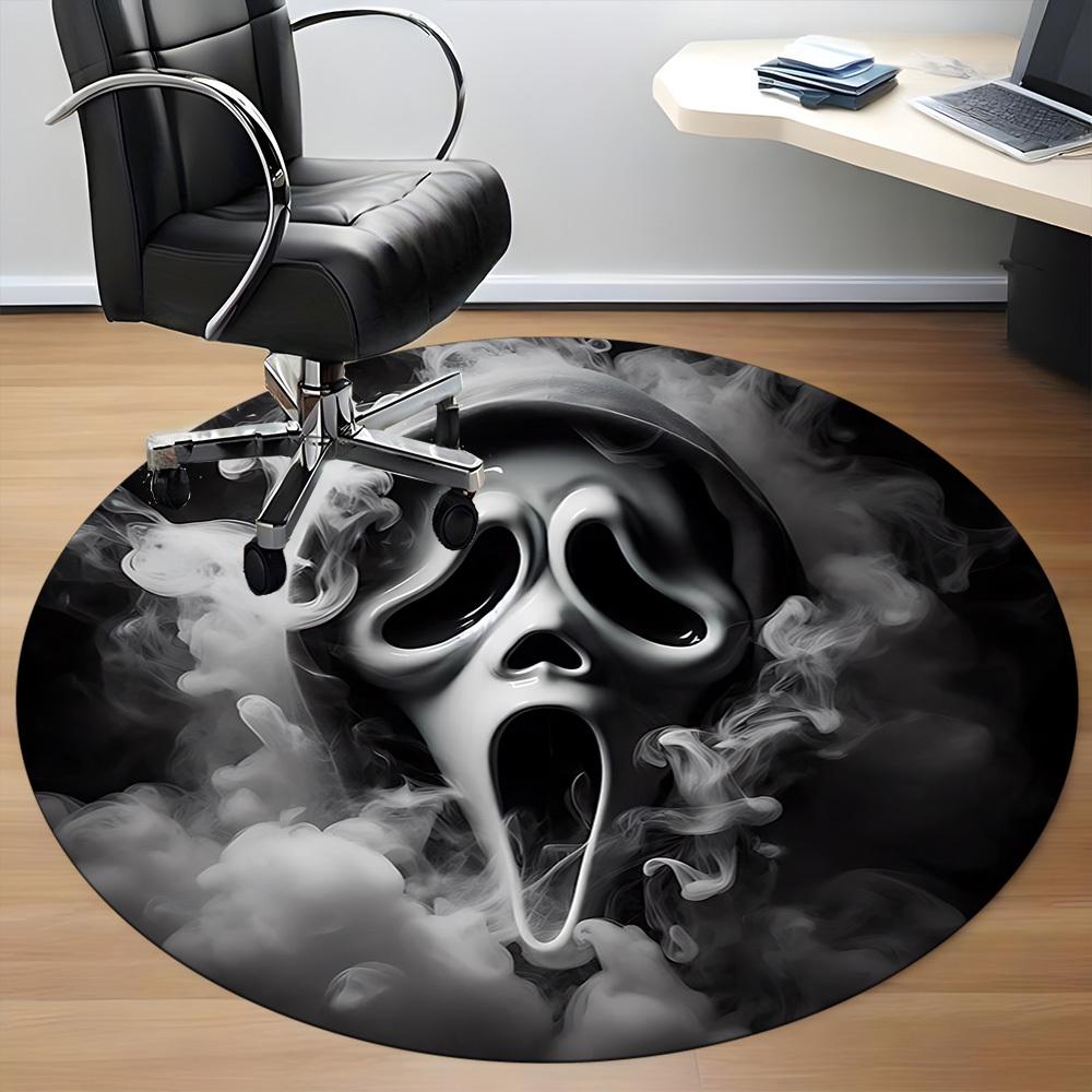 1PC Scream Office Round Rug, Non-slip, Soft and Durable Office Rug for Interior Decoration, Perfect for Office yy250915140