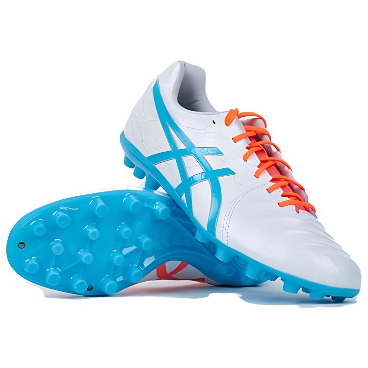 Asics Ds Light Club AG Artificial Ground Kangaroo Leather Soccer Shoes Men's White Blue 1103A094100
