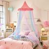 Rainbow Bed Canopy for Girls Dreamy Kids Princess Dome Bed Tent Breathable