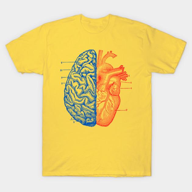 Unisex Fashion TShirt Heart And Brain Print TShirt Plus Size S-5XL T-Shirt 100%Cotton Tops O Neck Short Sleeve Tees