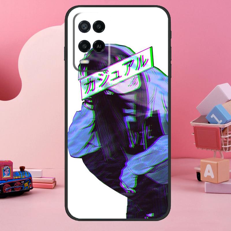 Грустная Аниме Эстетика Сэмпай Чехол Для Oppo A74 A94 A54 A17 A57 A77 A76 A16 A96 A18 A60 A80 A40 A38 A58 A78 A98 A15 A5 Pro
