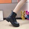 Женская обувь 2024 Высокое качество Боковая молния Женские ботинки Модные ботинки на шнуровке спереди Современные ботинки Женские Зимние Большого размера Ботильоны