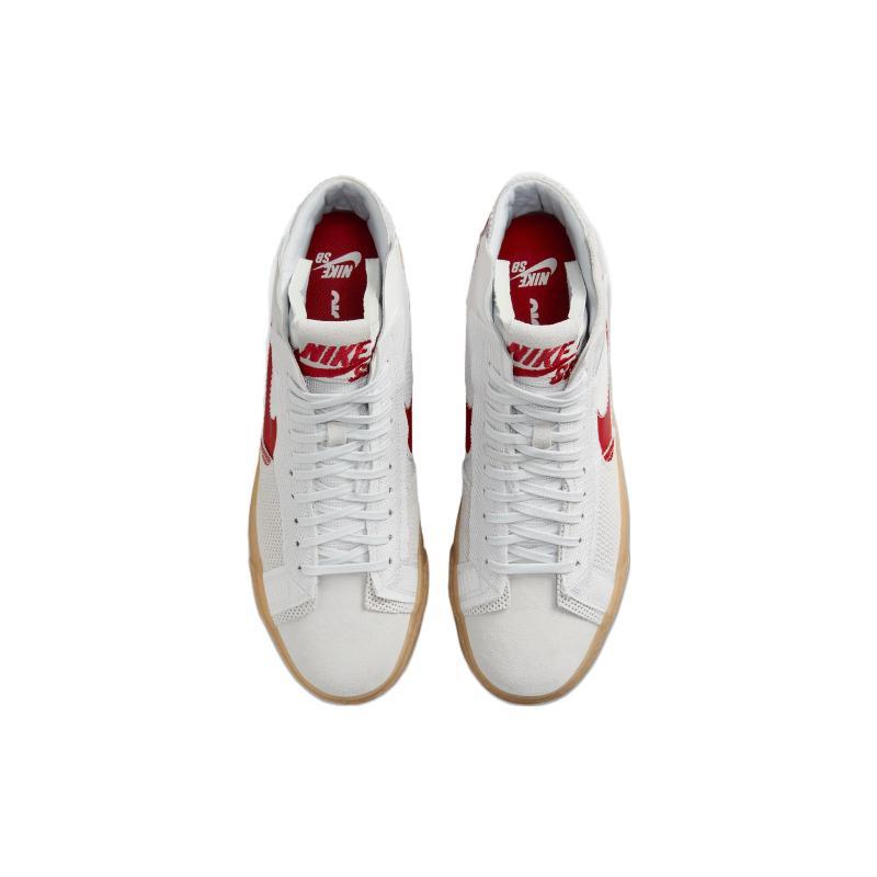 Nike Sb Zoom Blazer Mid Premium Деконструированные Белые Университетский Красный Резина Кеды для Скейтборда FD5113-100