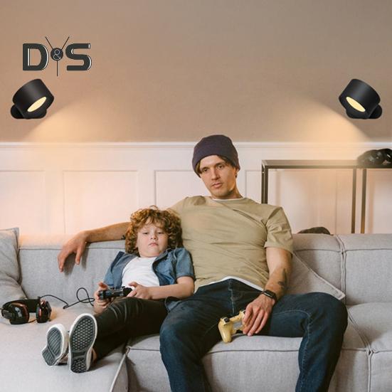 Беспроводной настенный светильник с дистанционным управлением, регулируемой яркостью, простой монтаж, перезаряжаемый через USB, настенные светодиодные бра