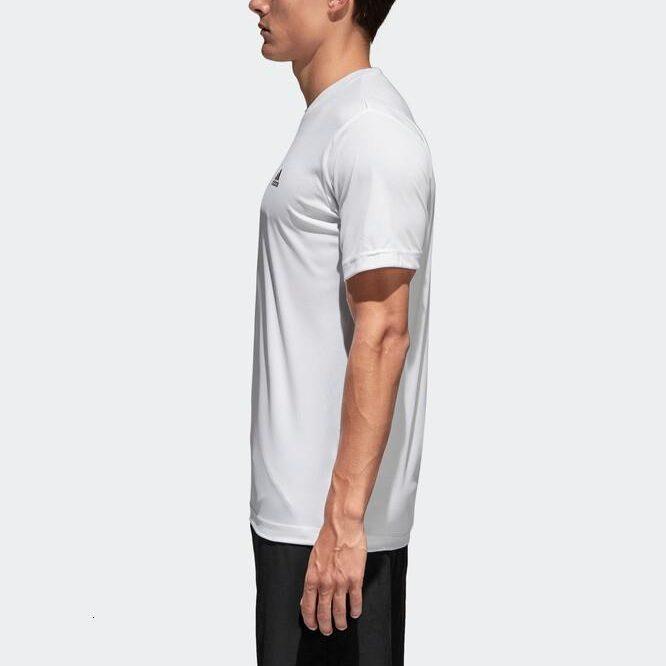 Adidas T Shirts Men's White Crew Neck Moderate Straight Fit GK4302