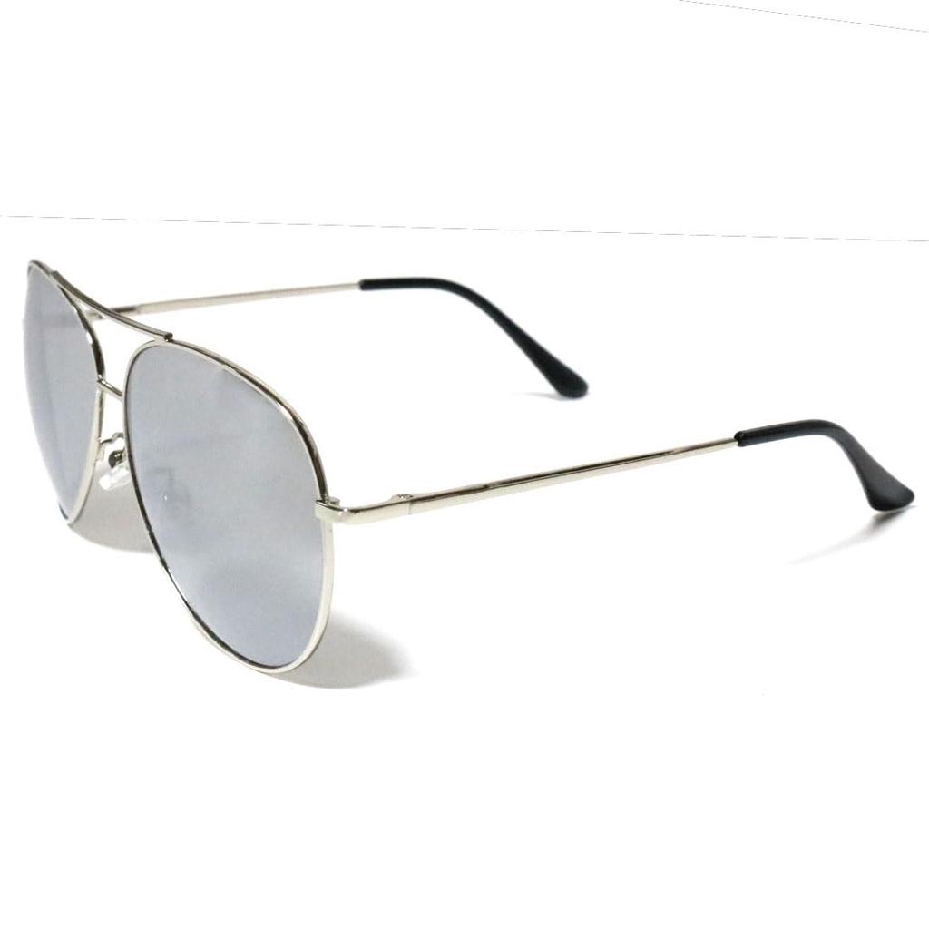 Silver X Silver Ribo Mirror Sunglasses Teardrop Aviator Metal Mirror Lens Color Lens Pilot Unisex Fishing Driving Driving [FashionBerry] 4. Men's