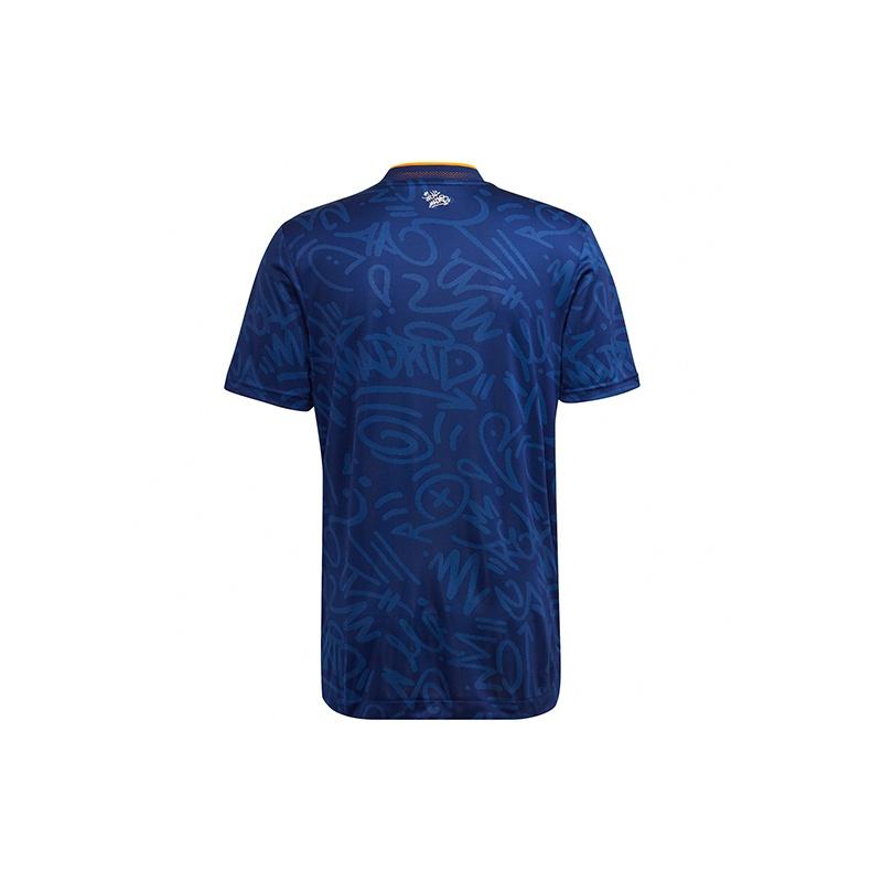 adidas Real Madrid Away Player Edition Soccer/Football Sports Short Sleeve Blue Men's GM6775