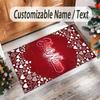 Valentine Love Theme Crystal Velvet Rug Personalized Custom Name Text Soft Floor Mat Home Decor