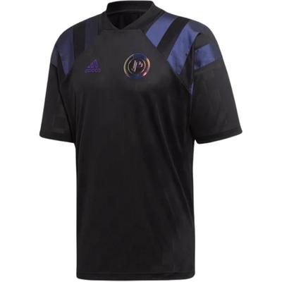 Футболка Paul Pogba Comfortable Color Block Striped с коротким рукавом, дышащая, мужская, черная FM4889