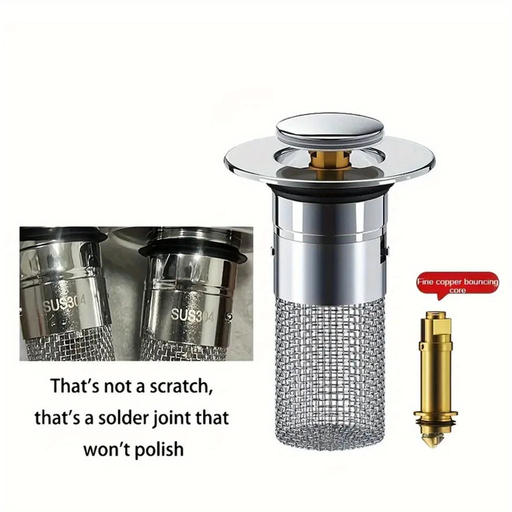 Сливной фильтр для пола из нержавеющей стали, пробка для умывальника, анти-запах, всплывающее отверстие, пробка для раковины, ловушка для волос, сито для раковины для душа