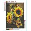 5D Diy Diamond Painting Cartoon Beautiful Sunflowers Cross Stitch Set Full Diamond Embroidery Mosaic Art Picture of Rhinestones Decor Gift