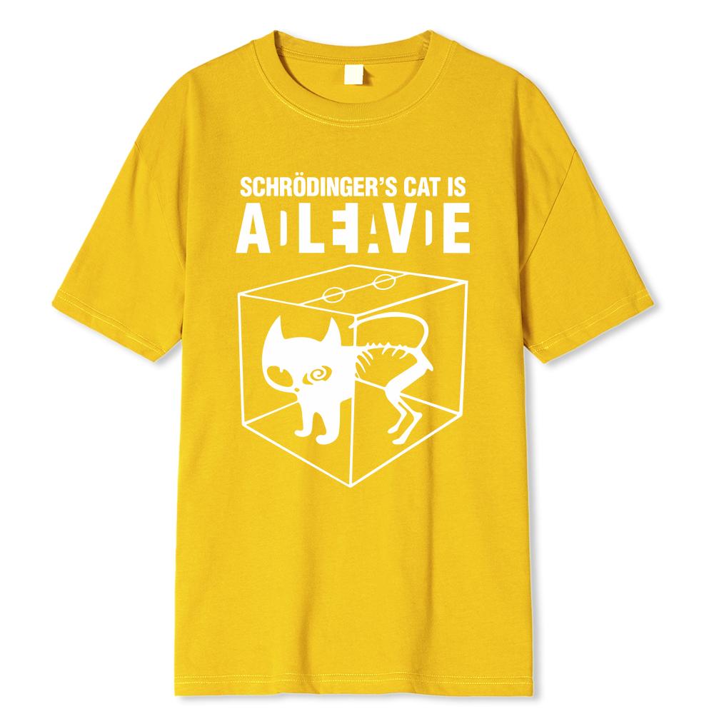 Мужская футболка высшего качества 100% хлопок с принтом кота Шредингера, мужская футболка с коротким рукавом, повседневная женская футболка с принтом «Теория большого взрыва»