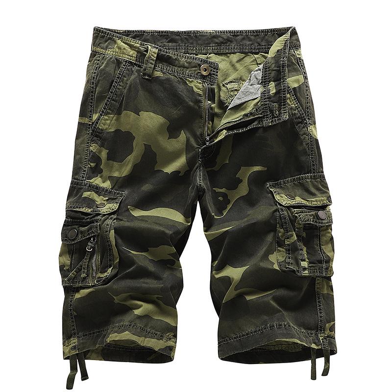 Men's Camouflage Cargo Shorts A083 - Loose Fit, Casual Workwear with Multiple Pockets