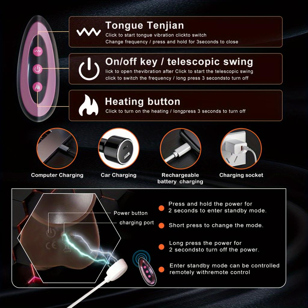 8,7-дюймовый телескопический вибрирующий дилдо – реалистичный вибратор-дилдо с подогревом 4 в 1 с вращением, 5 режимами толчков и 9 режимами вибрации, игрушка с дистанционным управлением для мужчин и женщин