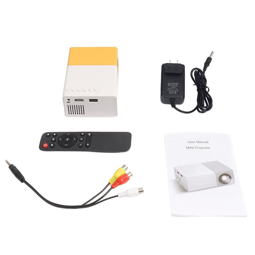 Мини-проектор Портативный мини-проектор с большим экраном 17–32 дюйма и разрешением 1920x1080 для дома