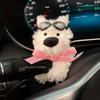 Puppy Plush Doll Clutch Decor,Car Wiper Turn Signal Switch Decoration,kawaii Dog Car Wiper Doll Ornament Car Interior Accessorie
