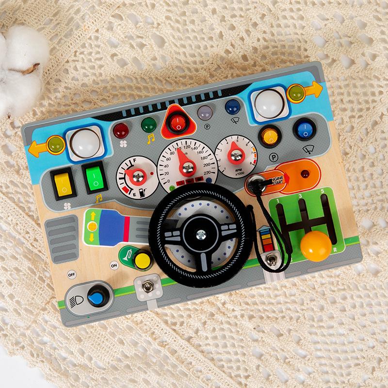 Детский Ремонтный Схема Занятый Ящик для Инструментов Ручная Переноска Занятая Доска Разборка Деревянная Коробка Светодиодная Лампа Гнездо Переключатель Игрушка