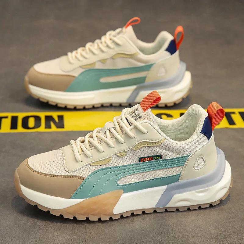 New Men'S Casual Shoes Breathable Mens Sports Shoes Hard Wearing Comfortable Men Thick-Soled Running Shoes Zapatillas Informales