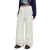 unifree Illustrator Polka Dot Print Loose Straight Winter Pants