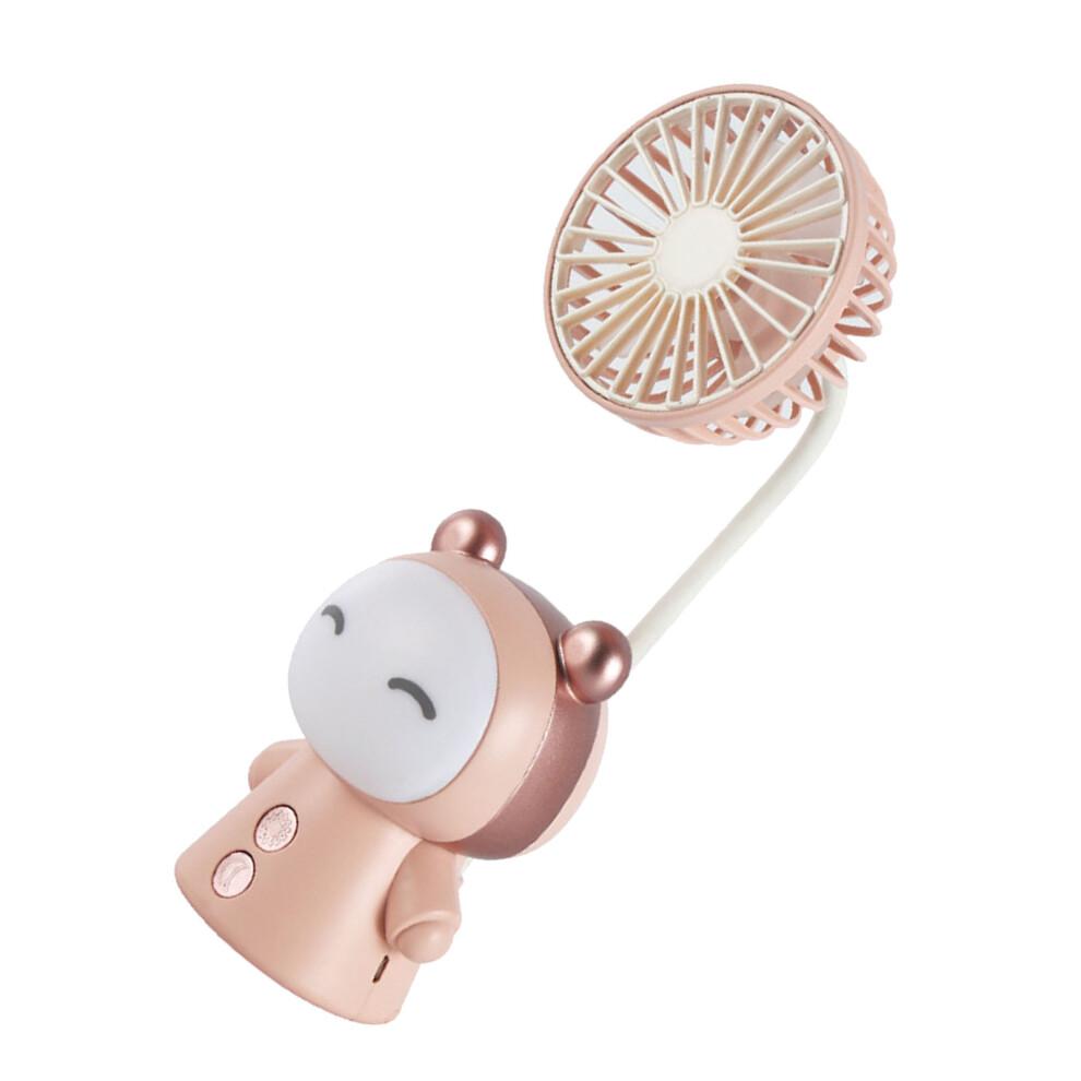 Mini Fan With Foldable Design USB Rechargeable Portable Handheld Fan Strong Wind Power High Capacity Battery Three Speed Settings Night Light