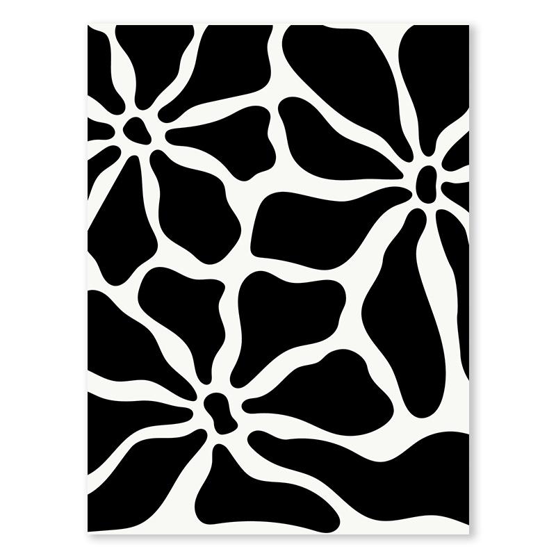 Черно-белый цветок, цветок, настенное искусство, художественная линия, минималистский цветной блок, холст, картина, настенное искусство, украшение для гостиной, спальни