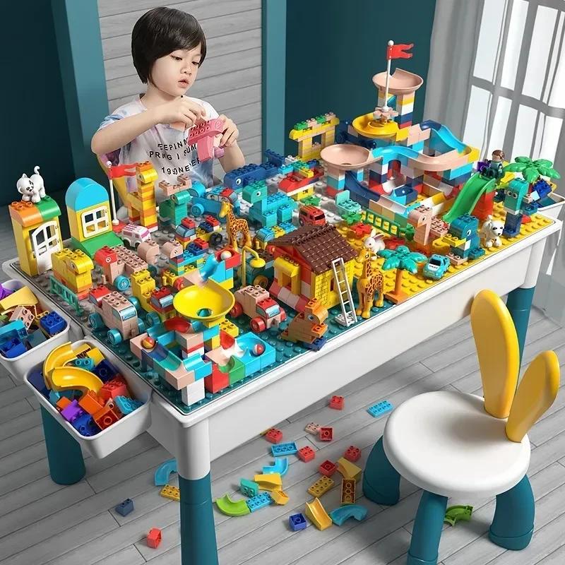 Multifunctional Children's Building Block Table And Chair Set Children's Activity Table Toddler Building Block Table Toy Gifts