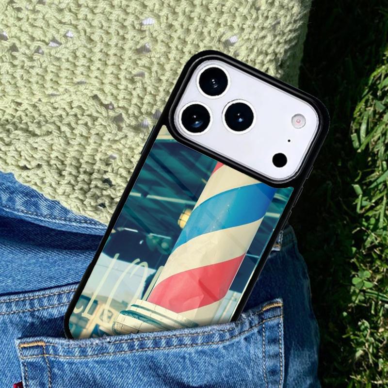 Barber Stripes Scissors Phone Case Cover for IPhone 11 12 13 14 15 16e 17 Pro Max Coque for IPhone 17 Air