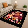 Kawaii Capybara Art Cartoon Living Room Non-Slip Area Rug Soft Carpet for Bedroom Playroom Sofa , Easy Clean Home Decor Doormat