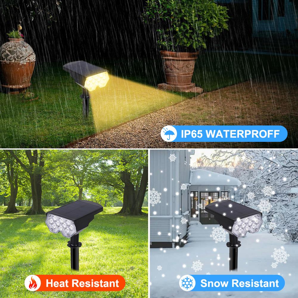 Solar 1PC Spot Light 20LED Outdoor Garden Solar Landscape Spotlights IP65 Waterproof 2 Mode Wall Light Door Backyard Garage