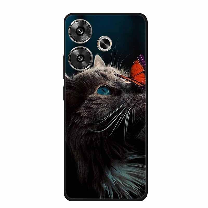 Phone Case For Xiaomi Poco M6 4G Back Cover Case Shockproof Black Silicone Soft Funda For Poco M6 Case PocoM6 M 6 6.79" Coque