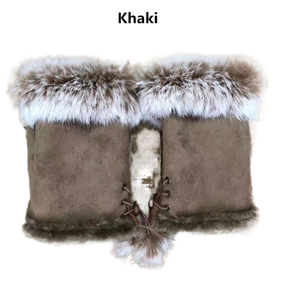 Fashion Soft Elastic Warm Mittens Thicken Warm Faux Rabbit Hair Gloves Fingerless