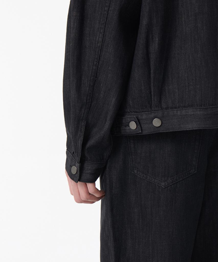 Musinsa Standard Linen-Like Minimal Denim Trucker Jacket [Raw Black]