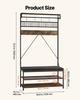 Hall Tree, 1830 mm Coat Rack with Shoe Bench, 2-Tier Freestanding Shoe Rack Storage Organizer with Hooks, Hanging Rod and Wire Shelf, Steel Frame