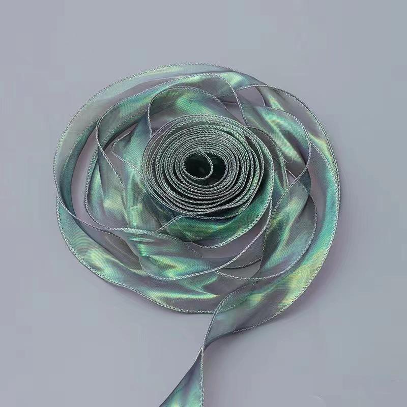 4cm Iridescent Wave Fishtail Yarn Ribbon for DIY Floral Gift Box and Baking Decoration