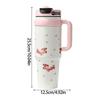 12 Hour Thermal Retention Stainless Steel Tumbler With Jumbo Straw Leak Proof Lid Ergonomic Handle For Outdoor Office Use